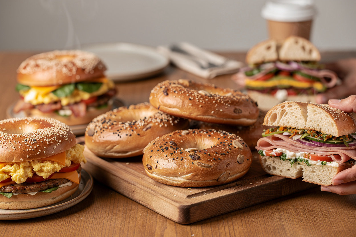 Red Beard Coffee Co fresh bagels and sandwiches menu - traditional New York bagels with premium fillings
